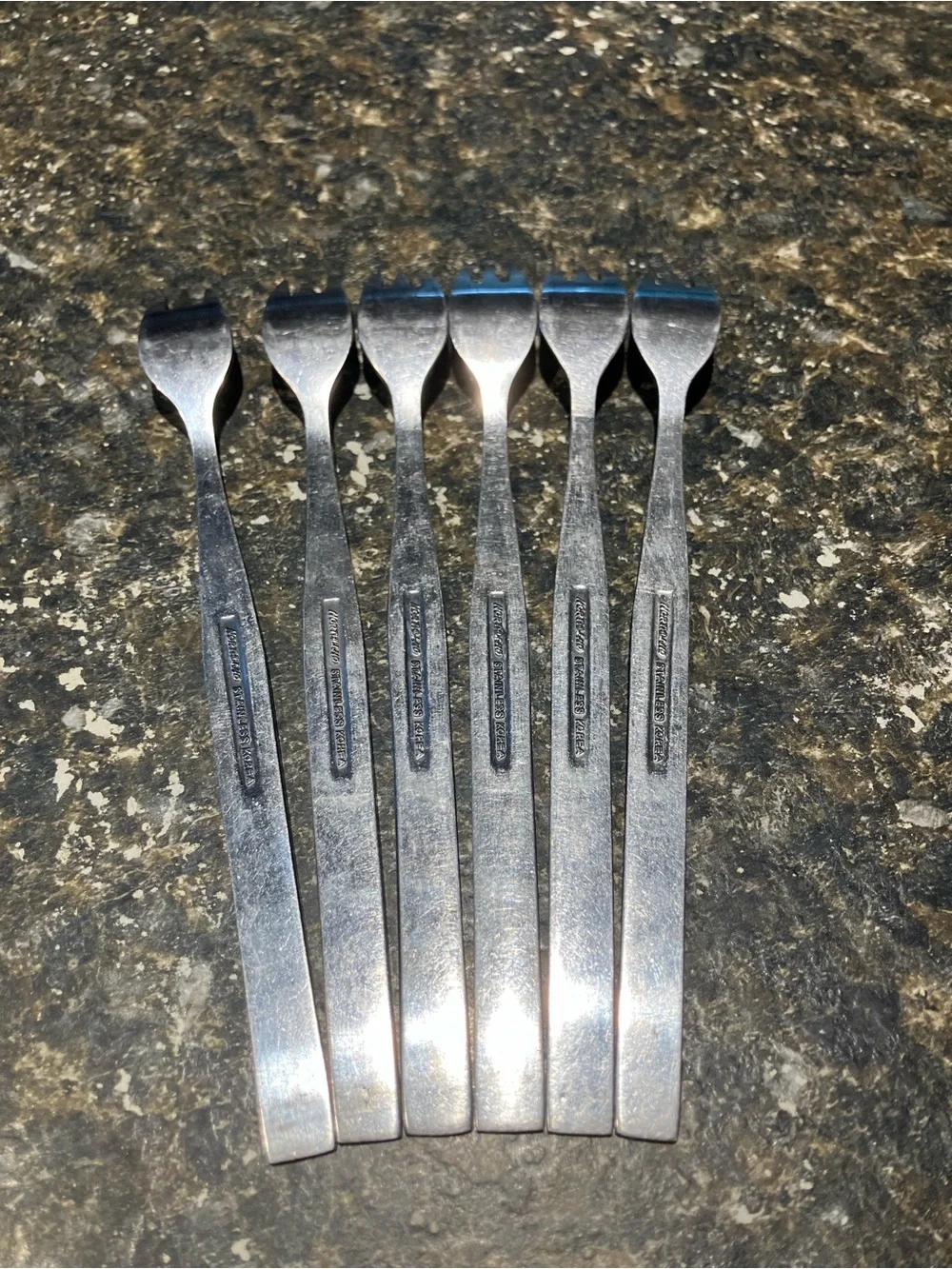 Northland spring fever flowered 6 pc cocktail / seafood forks stainless steel
